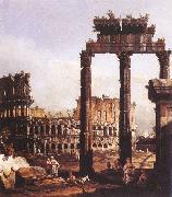 Bernardo Bellotto Capriccio with the Colosseum oil on canvas